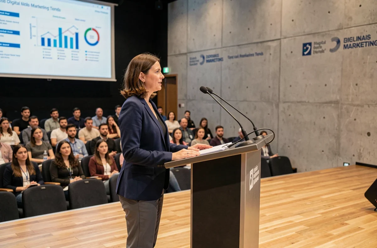 Conférencière professionnelle présentant les métiers du digital lors d'une conférence ClubFormationDigital à Paris