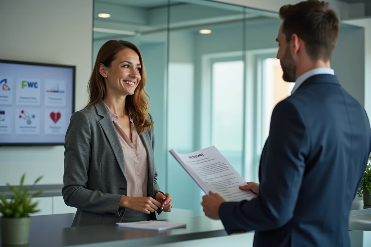 Employée discutant du financement formation bricolage avec un responsable RH en entreprise